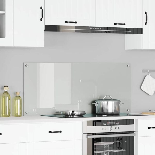 vidaXL Za&scaron;čita za kuhinjo Transparentno 120 x 50 cm kaljeno steklo