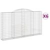 vidaXL Obokane gabion košare 6 kosov 300x30x160/180cm pocinkano železo