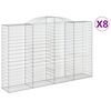 vidaXL Obokane gabion ko&scaron;are 8 kosov 300x50x180/200cm pocinkano železo