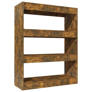 vidaXL Knjižna omara/pregrada dim. hrast 80x30x103 cm konstruiran les