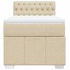 vidaXL Box spring postelja z vzmetnico krem 80x200 cm blago