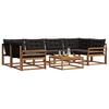 vidaXL Zunanja garnitura za sedenje z blazino 7 pcs Naravna in črna