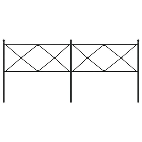 vidaXL Kovinsko posteljno vzglavje črno 200 cm