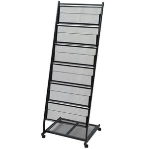 vidaXL Stojalo za Revije 47,5x43x133 cm Črne Barve A4