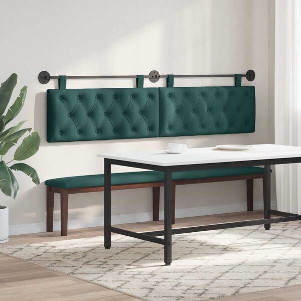 vidaXL Visoki naslon za glavo Temno zelena 210 x 55 x 7 cm blago