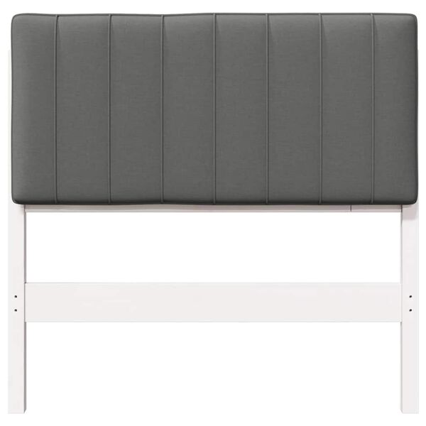 vidaXL Tapecirano vzglavje z vzglavjem Bela in svetlo siva 90 cm