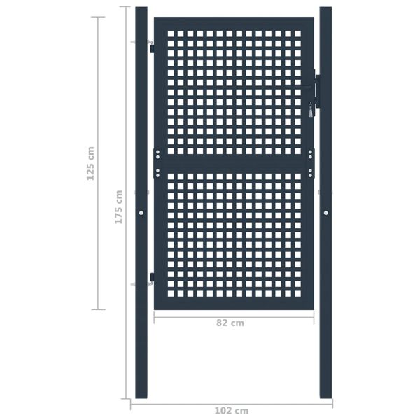vidaXL Ograjna vrata antracit 102x125 cm jeklo