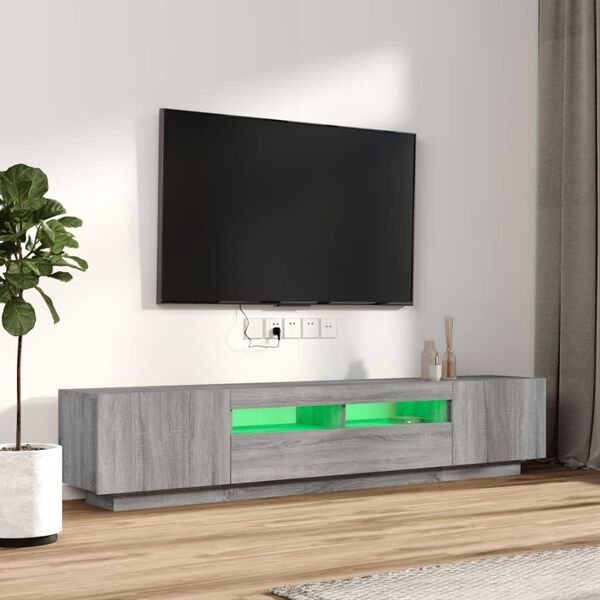 vidaXL Komplet TV omaric LED 2-delni siva sonoma inženirski les