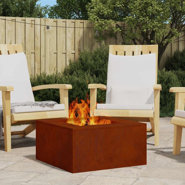 vidaXL Ogenj Rjava 60 x 60 x 30 cm Vremensko odporno jeklo