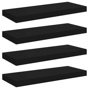 vidaXL Stenske police 4 kosi črne 60x23,5x3,8 cm MDF
