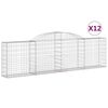 vidaXL Obokane gabion ko&scaron;are 12 kosa 300x30x80/100 cm pocinkano železo