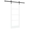 vidaXL Drsna vrata 83 x 202 cm Trden borov les in steklo Bela