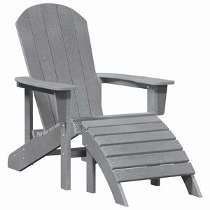 vidaXL Stol Adirondack Svetlo siva 82 x 74 x 92 cm HDPE