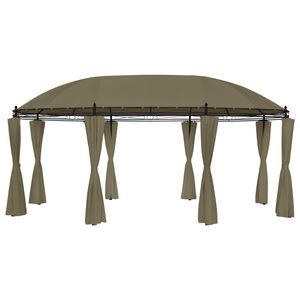 vidaXL Paviljon z zavesami 520x349x255 cm taupe 180 g/m²
