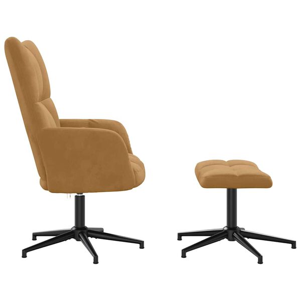 vidaXL Stol za spro&scaron;čanje s stolčkom rjav žamet