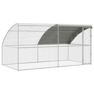 vidaXL Kletka za pi&scaron;čance 2 kos srebrna 400 x 200 x 200 cm Jeklo in PE