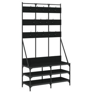 vidaXL Regal za oblačila s prostorom za čevlje črno 100x40x184 cm