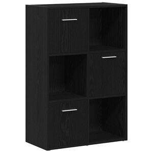 vidaXL Knjižna omara/pregrada za sobe črni hrast 60,5x30x90 cm inženirski les