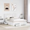 vidaXL Konstrukcija postelje Bela 140 x 190 cm Konstruiran les