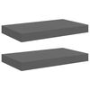 vidaXL Stenske police 2 kosa visok sijaj sive 40x23x3,8 cm MDF