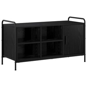 vidaXL Omara za čevlje 100 x 39,5 x 55,5 cm Inženirski les Črni hrast