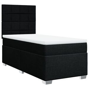vidaXL Box spring postelja z vzmetnico črna 80x200 cm blago