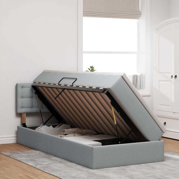 vidaXL Postelja z dodatnim prostorom za shranjevanje in vzmetnico