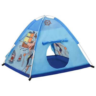 vidaXL Otroški šotor za igranje z 250 žogicami moder 120x120x90 cm