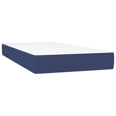 vidaXL Box spring postelja z vzmetnico moder 90x190 cm blago