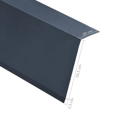 vidaXL Strešne obrobe L-oblike 5 kosov aluminij antracitne 170 cm