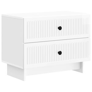 vidaXL Nočna omarica Bela visok sijaj 62 x 34,5 x 47,5 cm