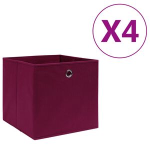 vidaXL &Scaron;katle 4 kosi netkano blago 28x28x28 cm temno rdeče