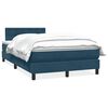 vidaXL Box spring postelja z vzmetnico temno modra 120x210 cm žamet