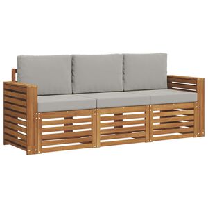 vidaXL Sedežne garniture z blazino 3 pcs Naravna in svetlo siva