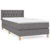 vidaXL Box spring postelja z vzmetnico temno siva 90x190 cm blago