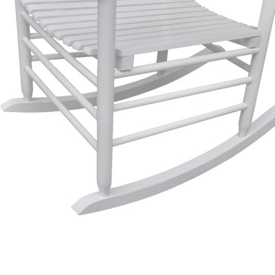 vidaXL Gugalni stol z zaobljenim sedežem bel les