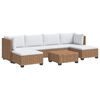 vidaXL 7 kos Ratan lounge set s blazinami GENDT Naravni rattan Naravna