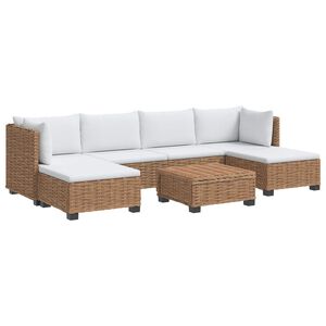 vidaXL 7 kos Ratan lounge set s blazinami GENDT Naravni rattan Naravna