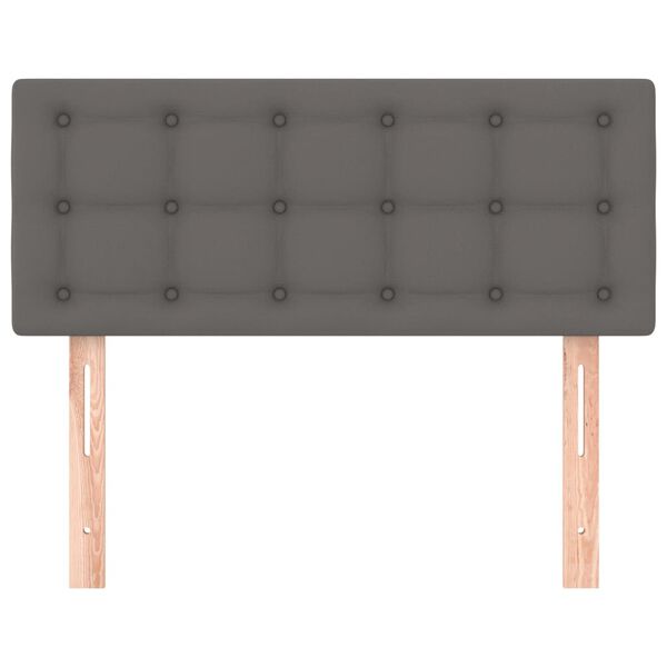 vidaXL Posteljno vzglavje sivo 100x5x78/88 cm umetno usnje