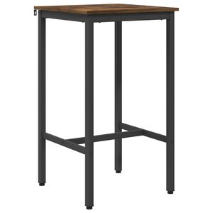 vidaXL Barska miza 52 x 52 x 90 cm Inženirski les Dimljen hrast