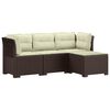 vidaXL 4-sedežna vrtna sofa z blazinami, rattan videz PP Rjava