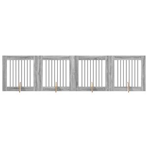 vidaXL Vrata za pse z stojali 4 pcs Siva Sonoma 80 x 80 cm