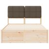 vidaXL Posteljni okvir z oblazinjenim vzglavjem Taupe 120 x 200 cm