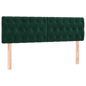 vidaXL Posteljno vzglavje temno zelena 160x7x78/88 cm žametna