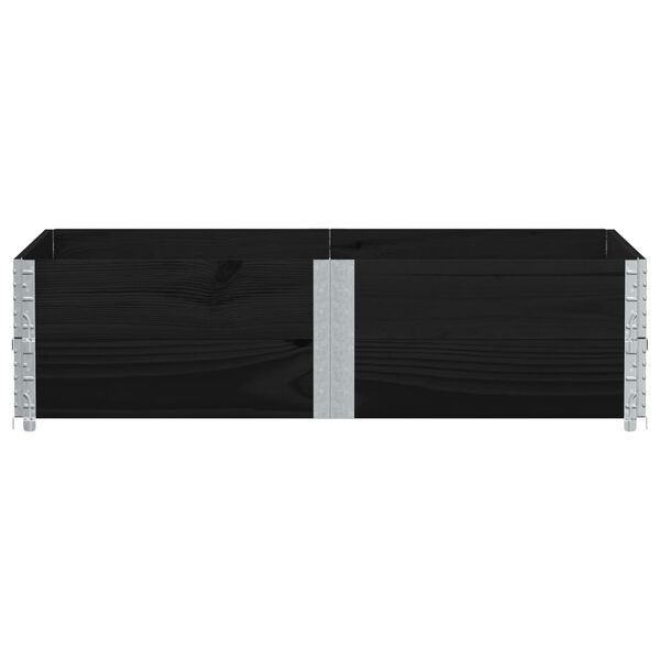vidaXL Paletni okvirji 2 kosa črni 150x100 cm trdna borovina