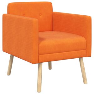 vidaXL Fotelj Oranžna Tkanina iz rebrastega žameta