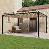 vidaXL Paviljon z re&scaron;etkasto streho 3x4 m taupe blago in aluminij