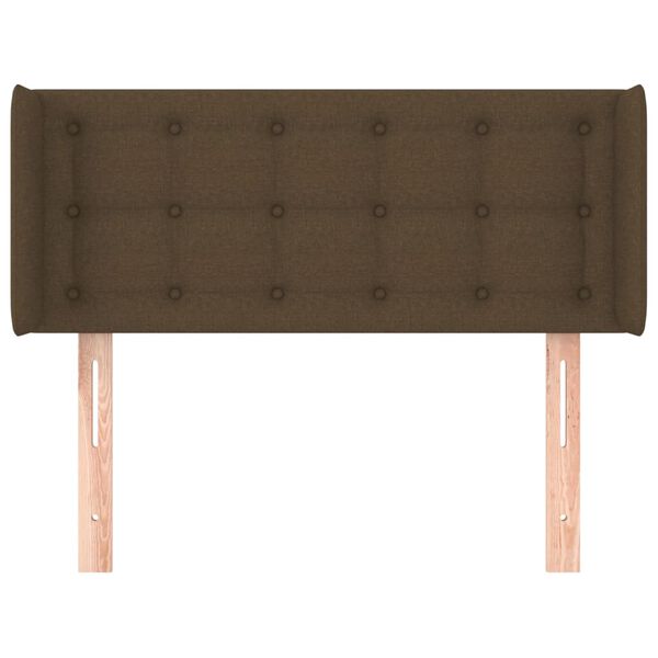 vidaXL Vzglavje z u&scaron;esi temno rjavo 103x16x78/88 cm blago