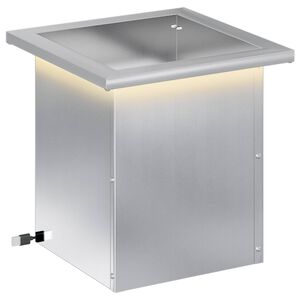 vidaXL Vrtno korito za rože z LED osvetlitvijo Srebrna 30 x 30 x 30 cm