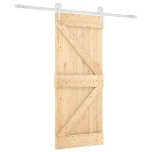 vidaXL Drsna vrata 85 x 210 cm Masiven borov les (neobdelan)
